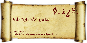 Végh Ágota névjegykártya