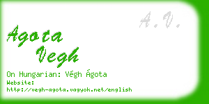 agota vegh business card