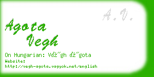 agota vegh business card